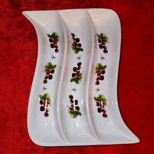 California Pantry Ceramic Olive Plate ~ Wavy Rectanle shape